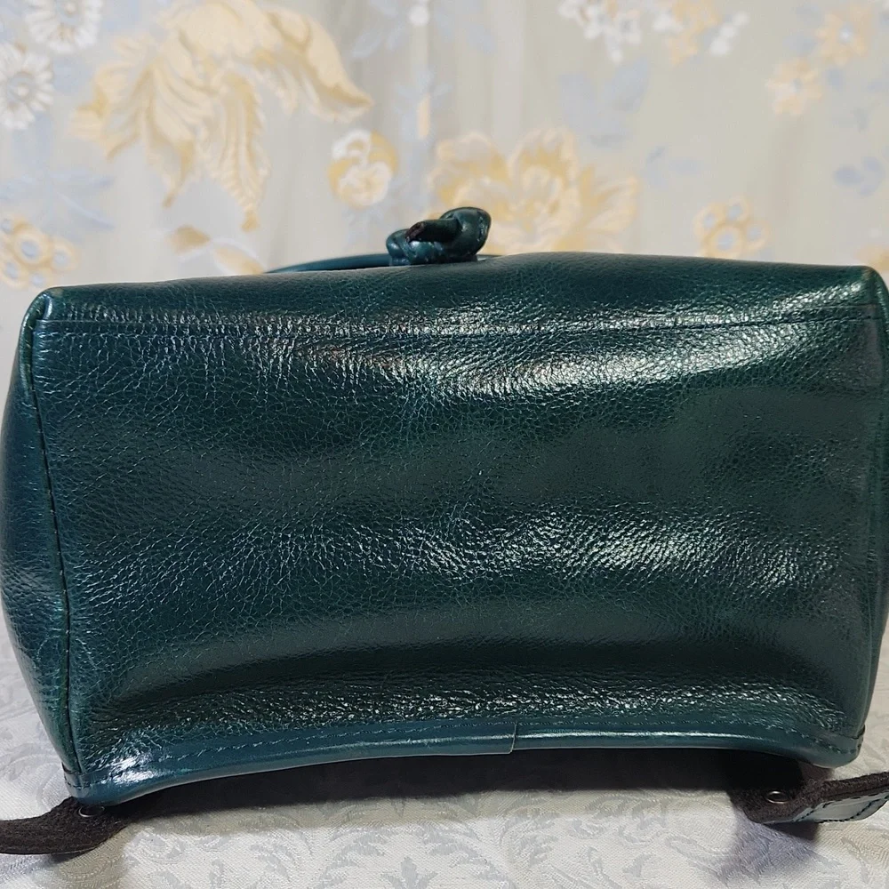 Patricia Nash Seluci Blue Coral Green Leather Backpack Nwt - Picture 5 of 11